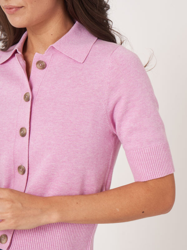 Cardigan à manches courtes et col polo image number 5