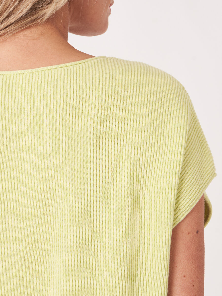 Cashmere cotton blend V-neck knitted top  image number 2