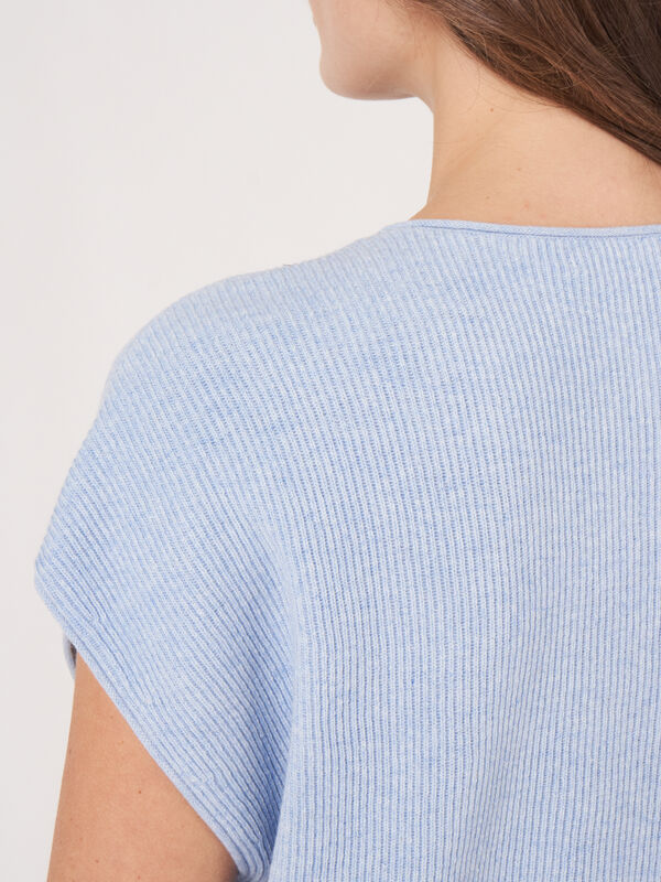 Strickoberteil aus Kaschmir-Baumwollmischung mit V-Ausschnitt  image number 4