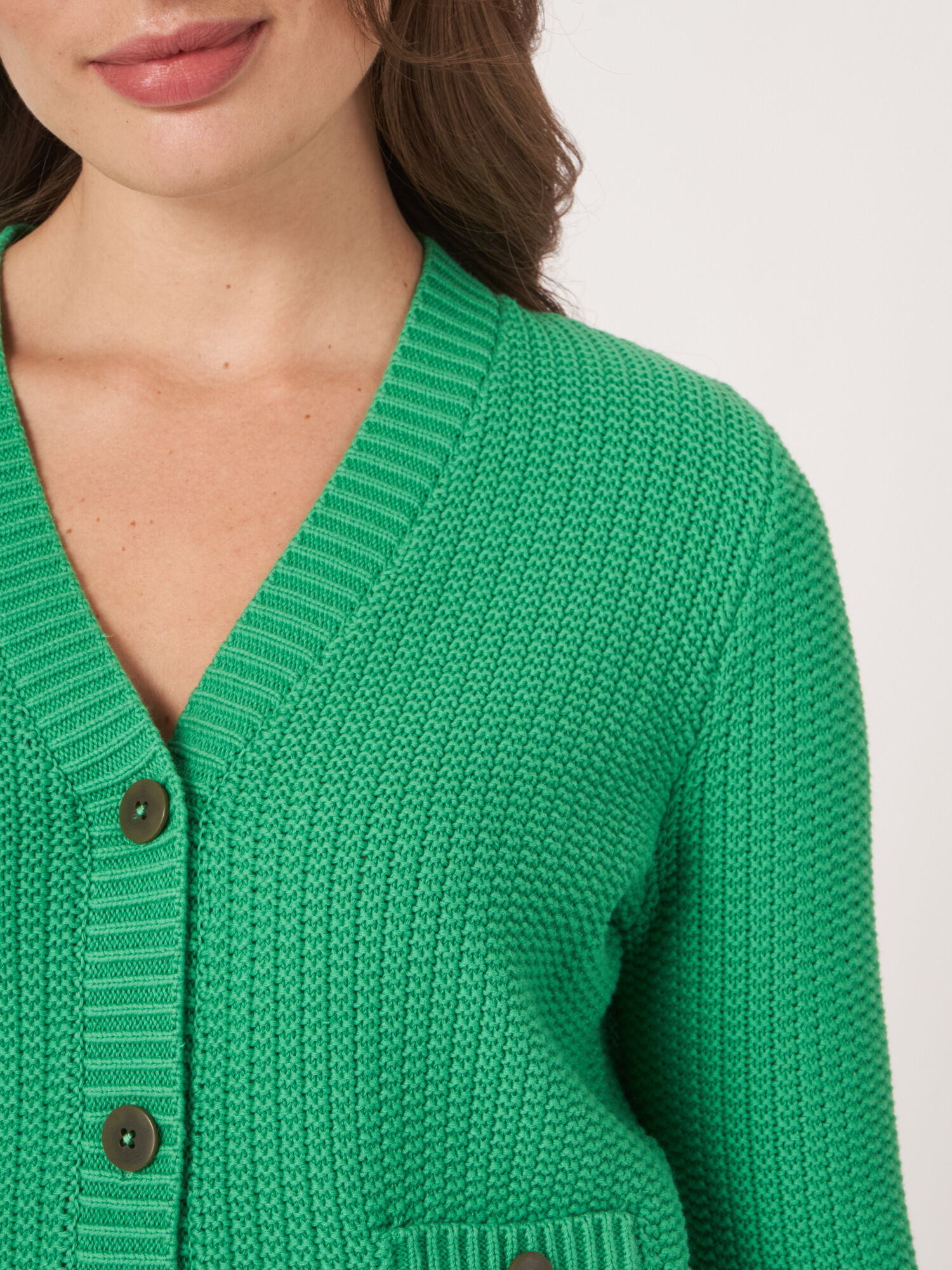 Women's Pure cotton rib knit cardigan | REPEAT cashmere