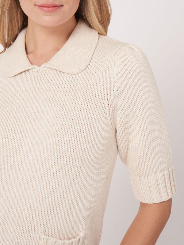 Short sleeve sweater in chunky rib knit  image number 2