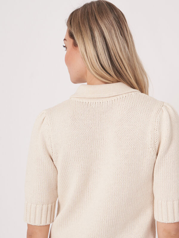 Short sleeve sweater in chunky rib knit  image number 4