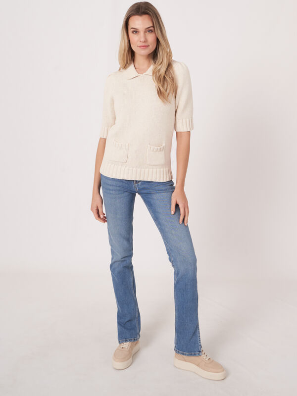 Short sleeve sweater in chunky rib knit  image number 5