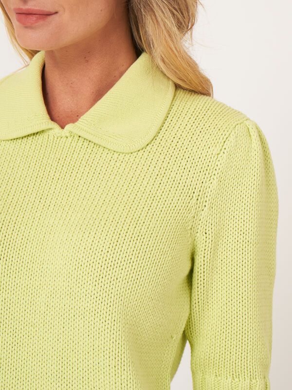 Pull &agrave; manches courtes en maille &eacute;paisse &agrave; c&ocirc;tes image number 3