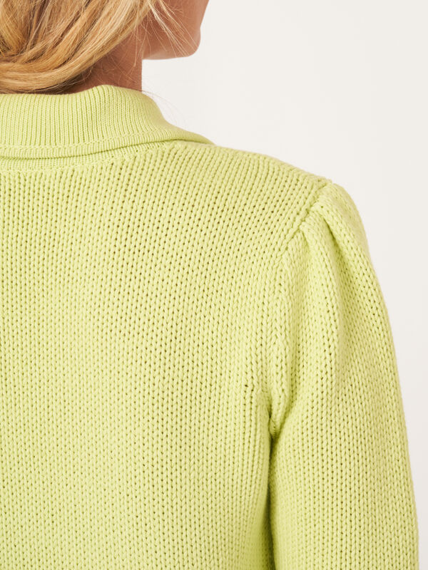 Pull &agrave; manches courtes en maille &eacute;paisse &agrave; c&ocirc;tes image number 5