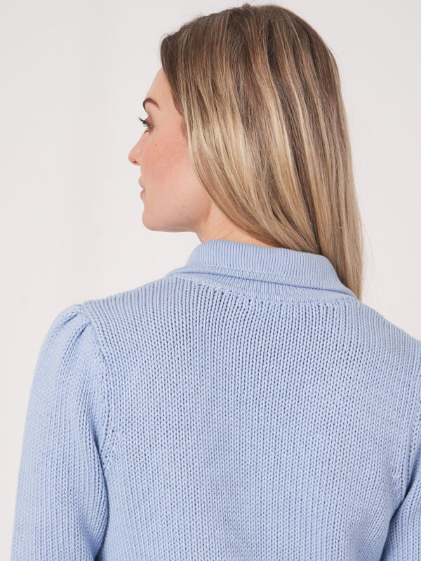 Kurzarm-Pullover aus grobem Rippenstrick  image number 4