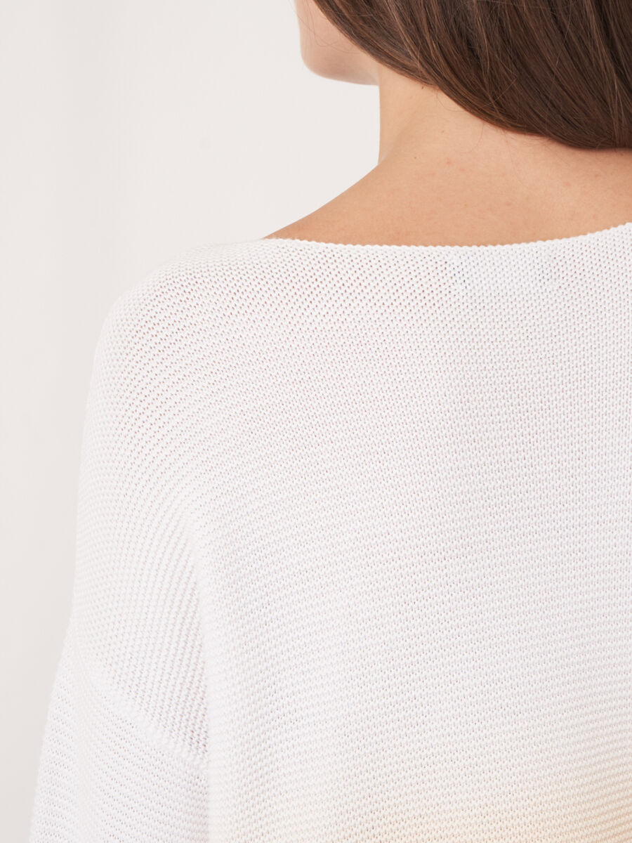 Pure cotton rib knit sweater with dip dye print image number 4