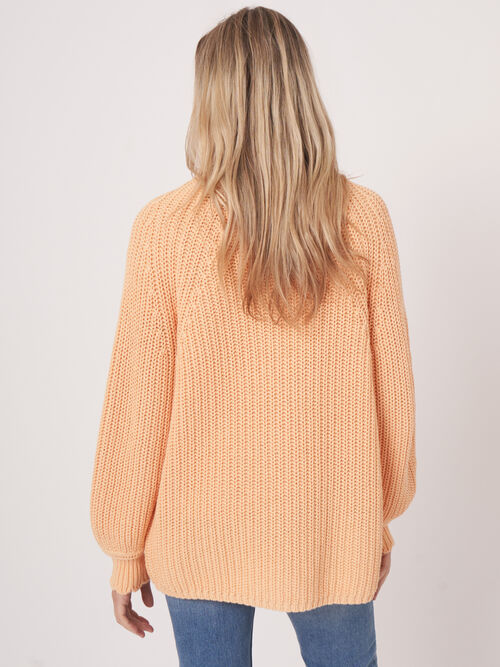 Cardigan c&ocirc;tel&eacute; &agrave; ourlet festonn&eacute;