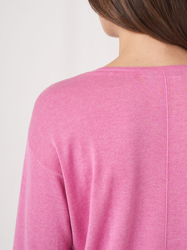 Cashmere silk blend V-neck sweater image number 5