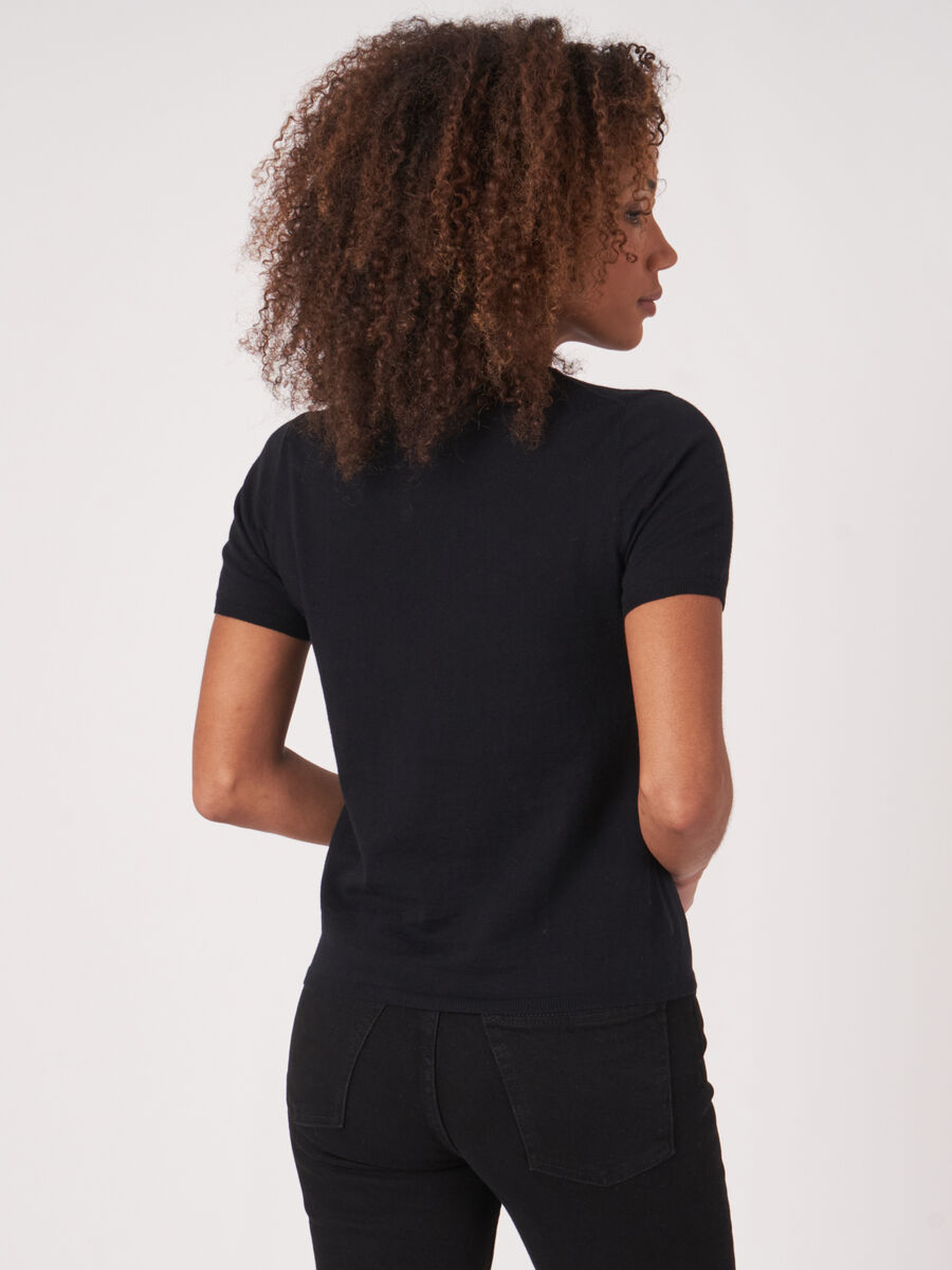 T-shirt en maille super fine en cachemire et soie mélangés image number 1