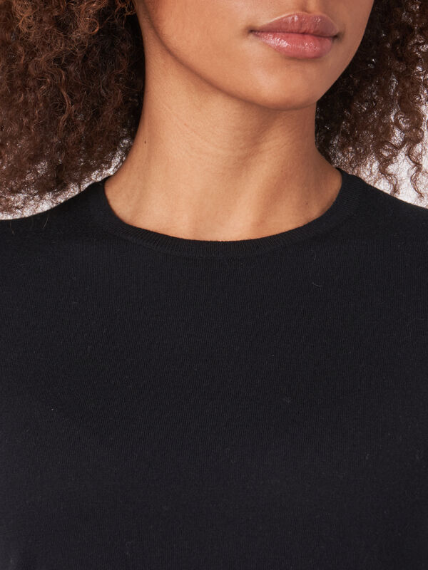 Super fijngebreid T-shirt van cashmere-katoenmix image number 3