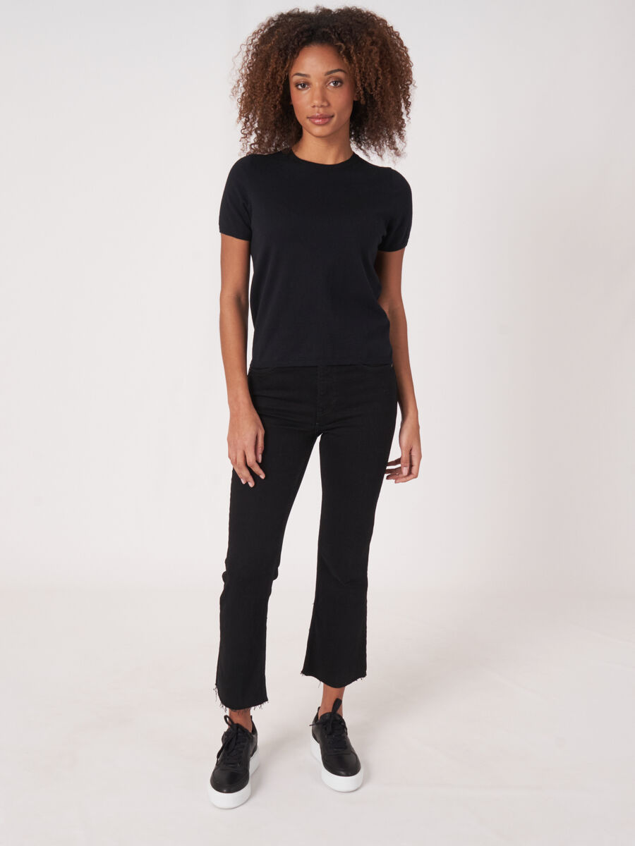 T-shirt en maille super fine en cachemire et soie mélangés image number 4