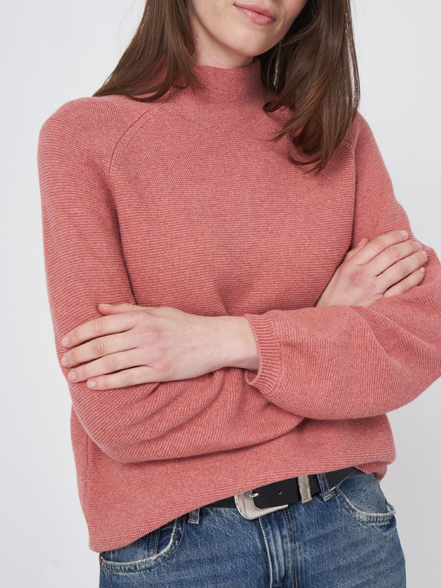 Trui met opstaande kraag van katoen-cashmeremix image number 3