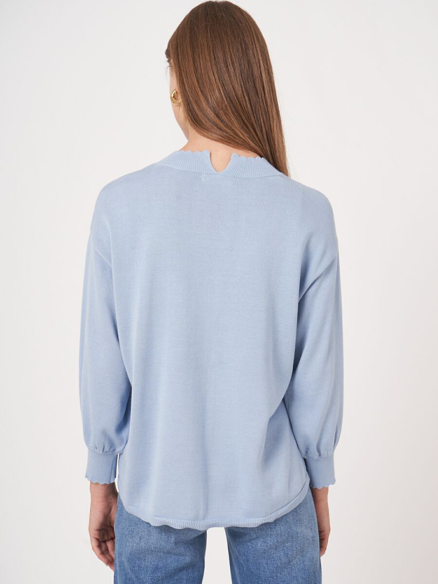 Pull en coton mélangé avec ourlet festonné image number 1