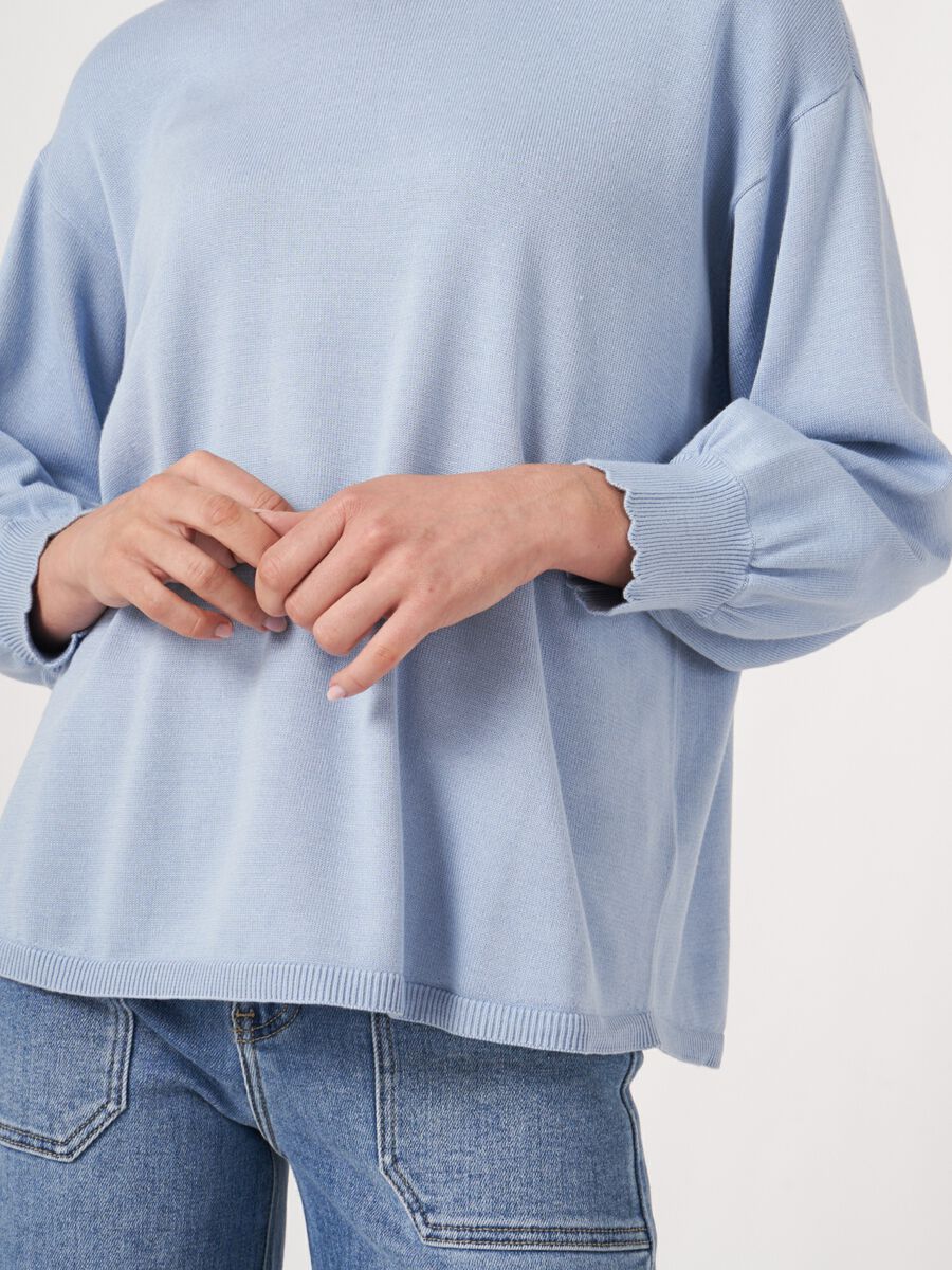 Pull en coton mélangé avec ourlet festonné image number 3