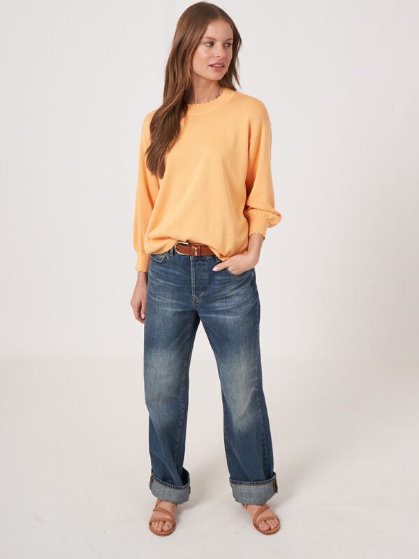 Katoenmix trui en golvende zoom image number 4