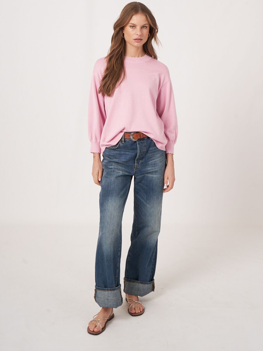 Katoenmix trui en golvende zoom image number 4