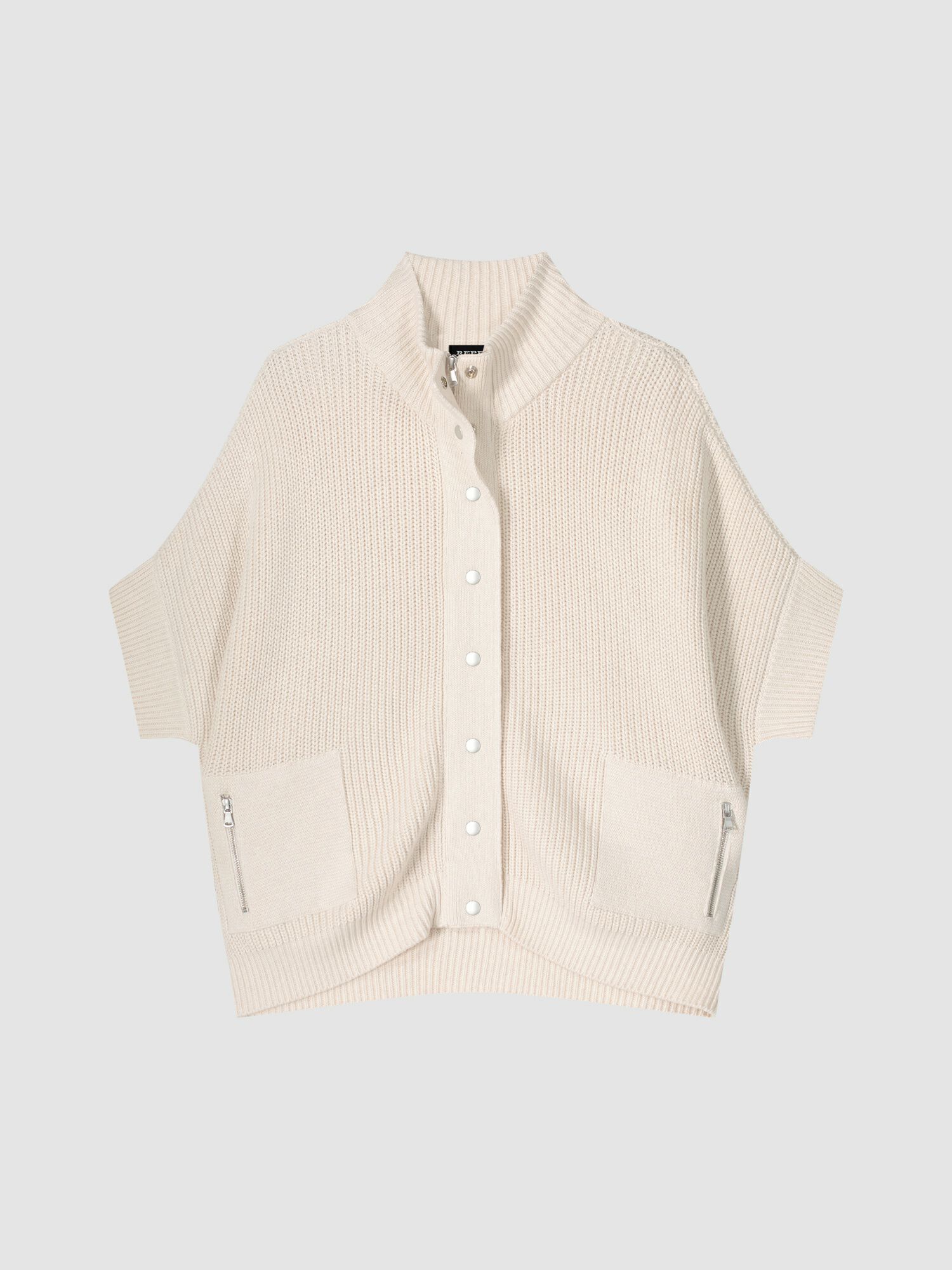 Poncho vest met drukknopen en zakken
