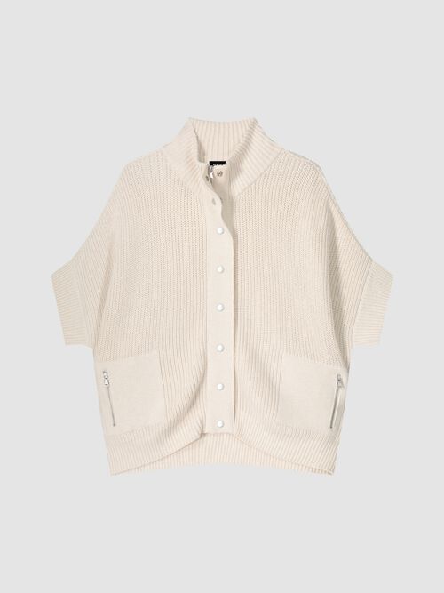 Poncho vest met drukknopen en zakken