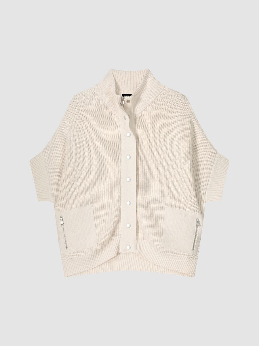 Gilet poncho avec boutons pression et poches image number 0