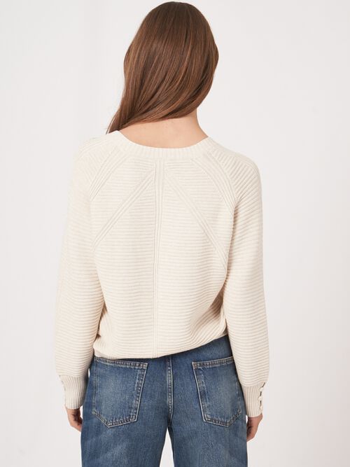 Pure cotton knit cardigan with sparkling mini sequins