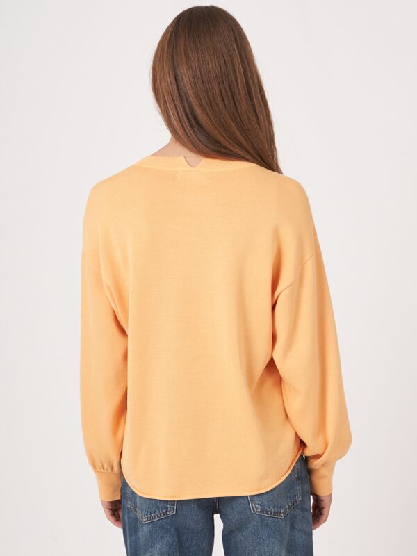 Pull en coton mélangé avec fentes sur le devant image number 1