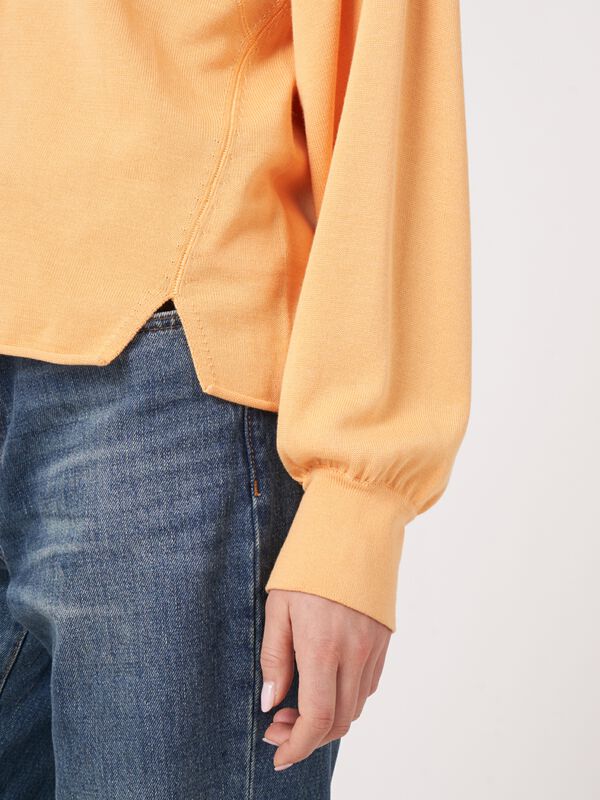Pull en coton mélangé avec fentes sur le devant image number 2