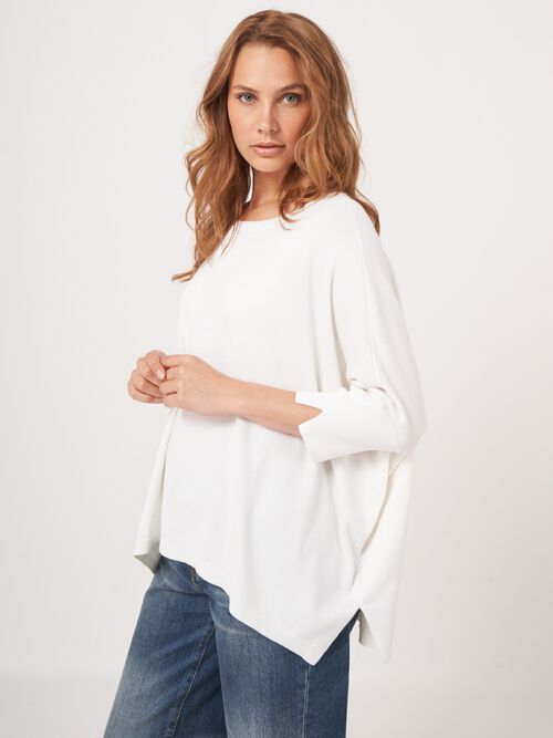 Oversized poncho-trui van katoenmix