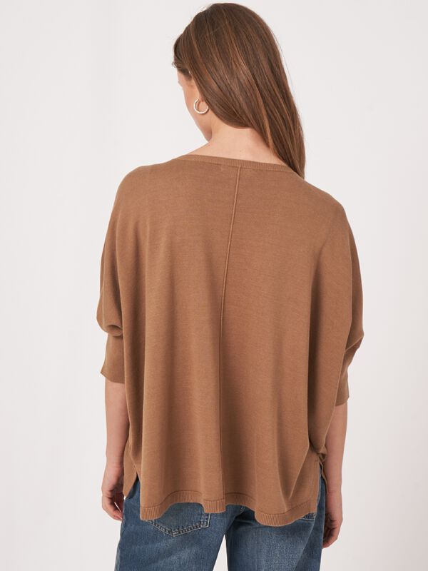 Oversize Poncho-Pullover aus Baumwollmischung image number 1