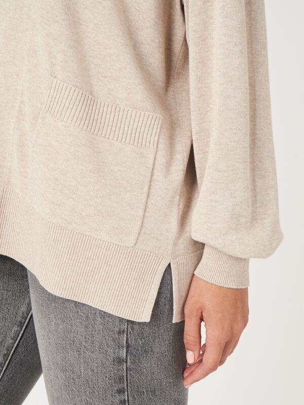 Feinstrick-Cardigan aus Baumwollmischung mit Taschen image number 2