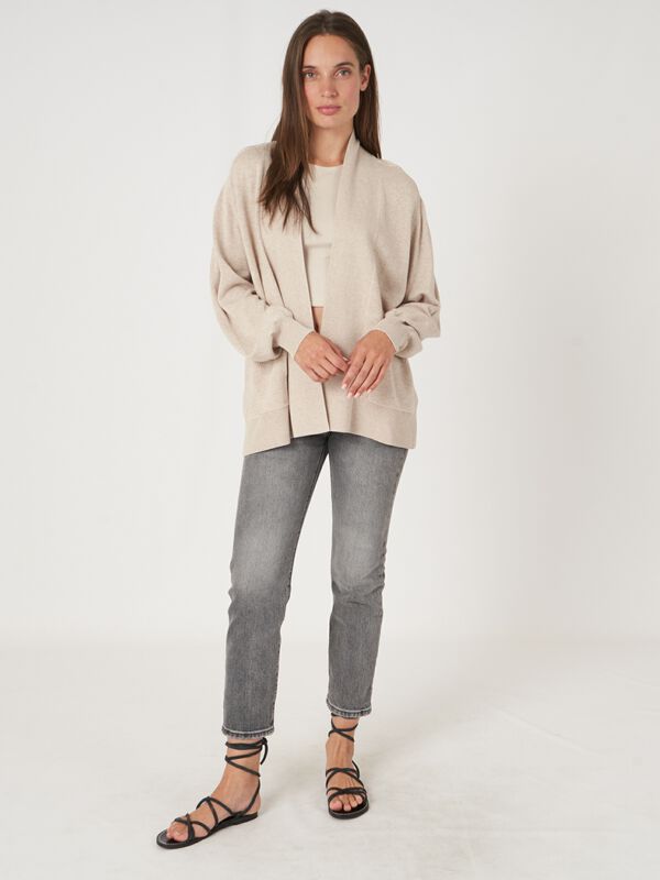 Feinstrick-Cardigan aus Baumwollmischung mit Taschen image number 4