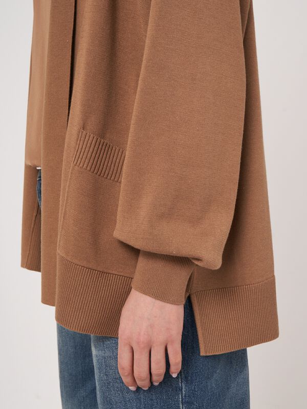 Fine knit cotton blend cardigan with pockets image number 2