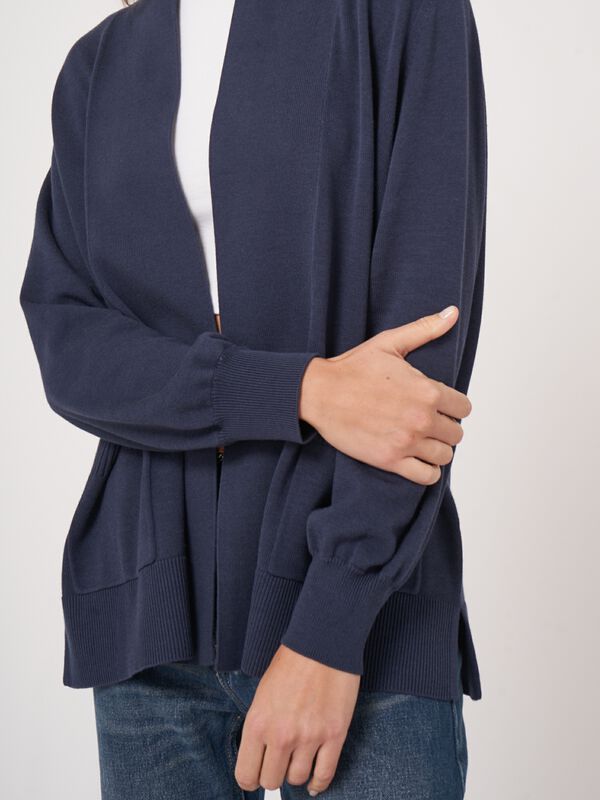 Feinstrick-Cardigan aus Baumwollmischung mit Taschen image number 3