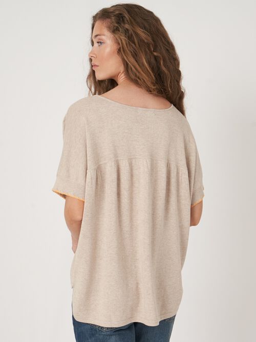 Loose fit poncho-trui van katoenmix