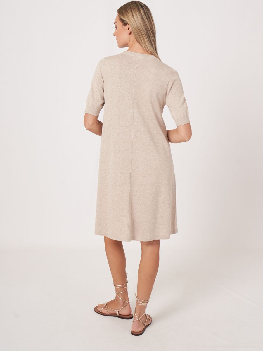 Fijn gebreide jurk van katoenmix image number 1