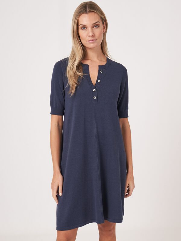 Fine knit cotton blend dress image number 0