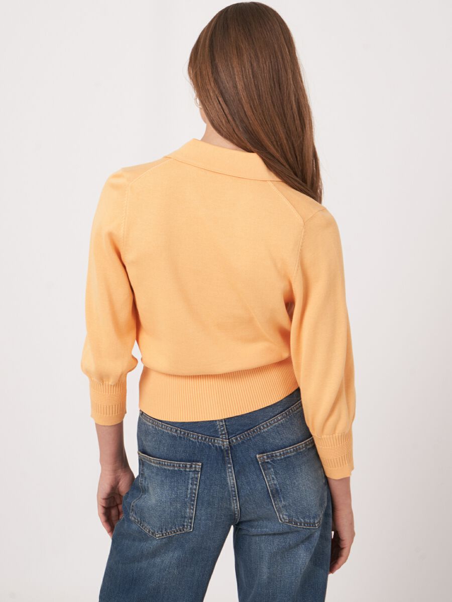 Strickjacke mit Polokragen und Knöpfen image number 1