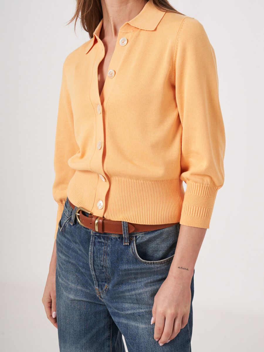 Strickjacke mit Polokragen und Knöpfen image number 2