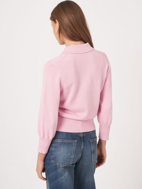 Polo neck cardigan with buttons image number 1