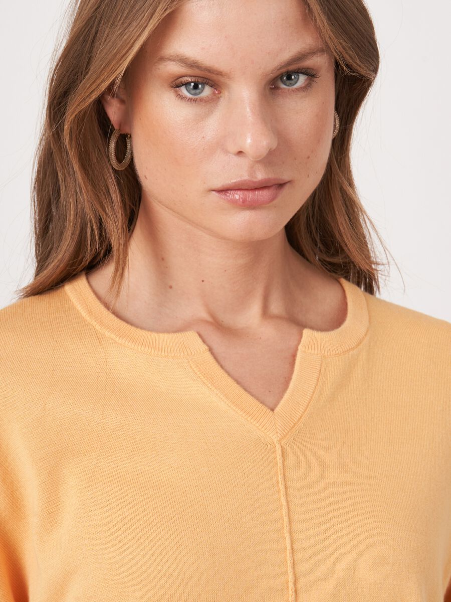 Loose fit katoenen trui met elastische zoom image number 3