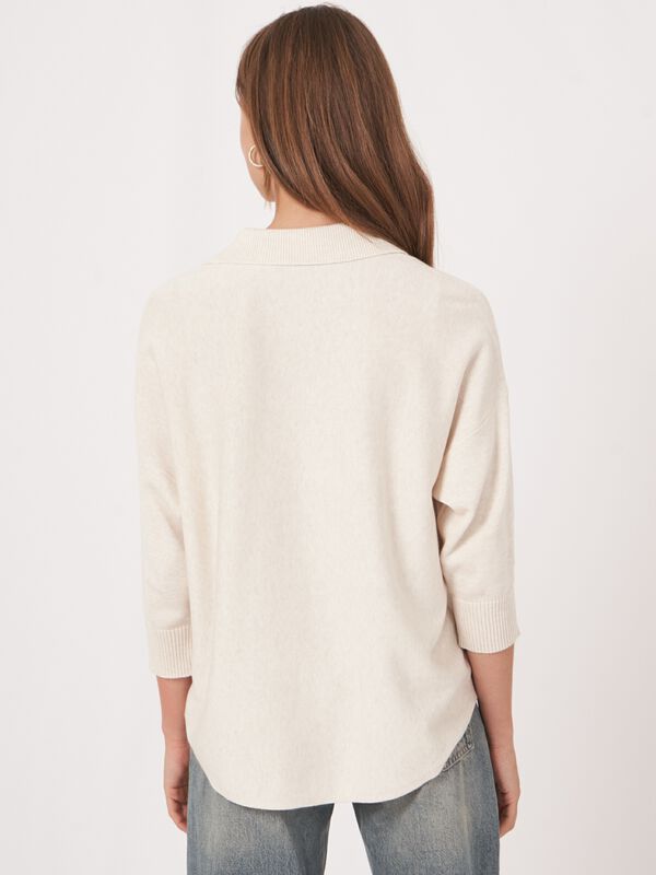 Polo-Kragen Pullover mit rundem Saum image number 1