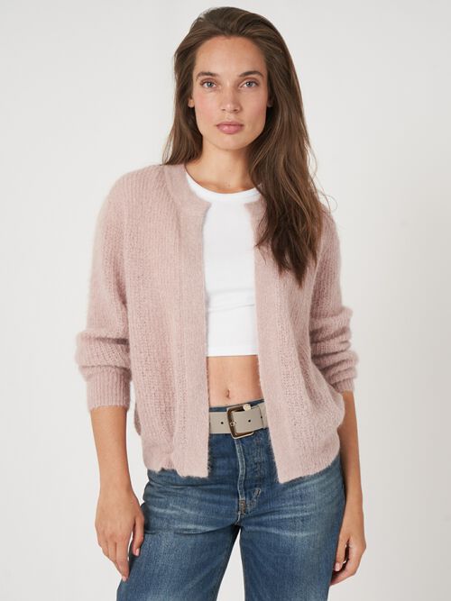 Flauschige Strickjacke aus Alpakamischung 
