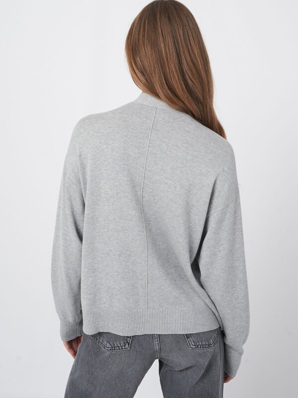 Boxy vest met oversized knopen van katoenmelange image number 3