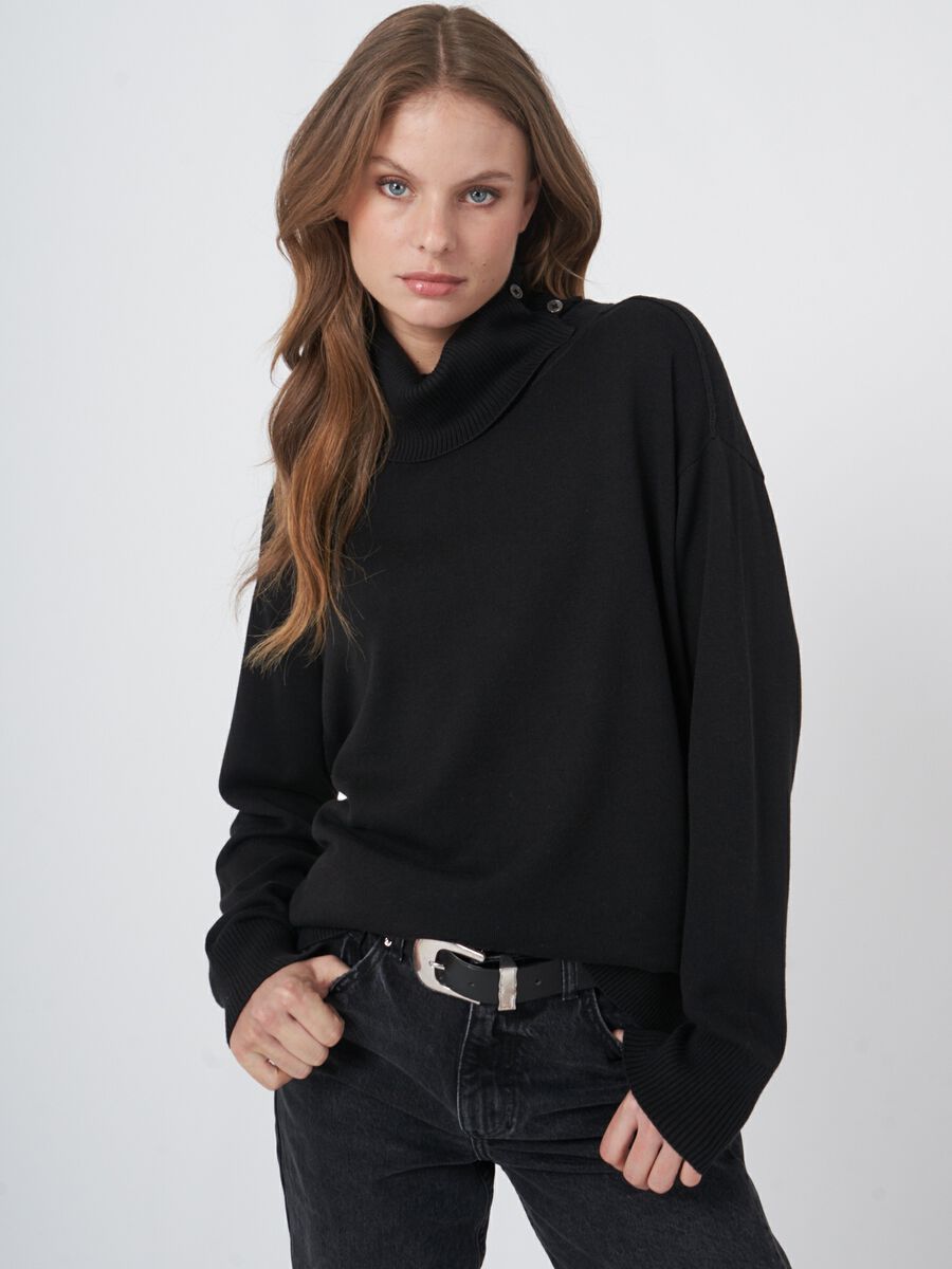 Cotton blend turtleneck sweater image number 0