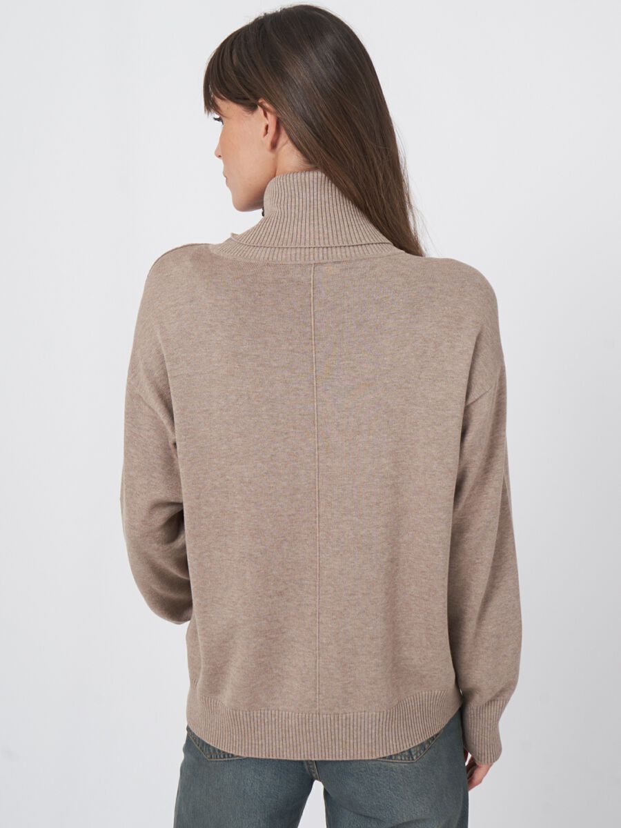 Rollkragen-Pullover aus Baumwollmischung image number 3