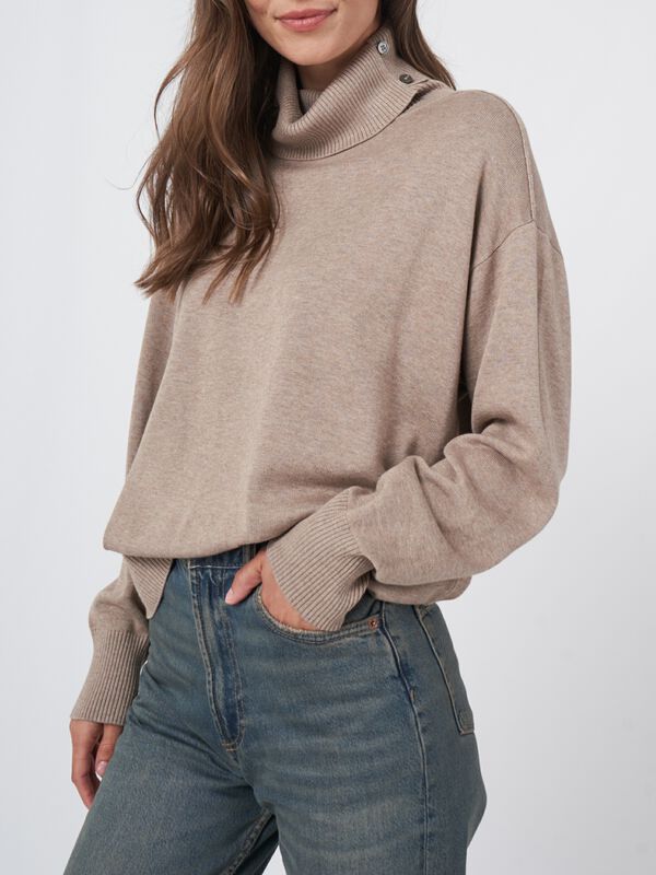 Rollkragen-Pullover aus Baumwollmischung image number 2