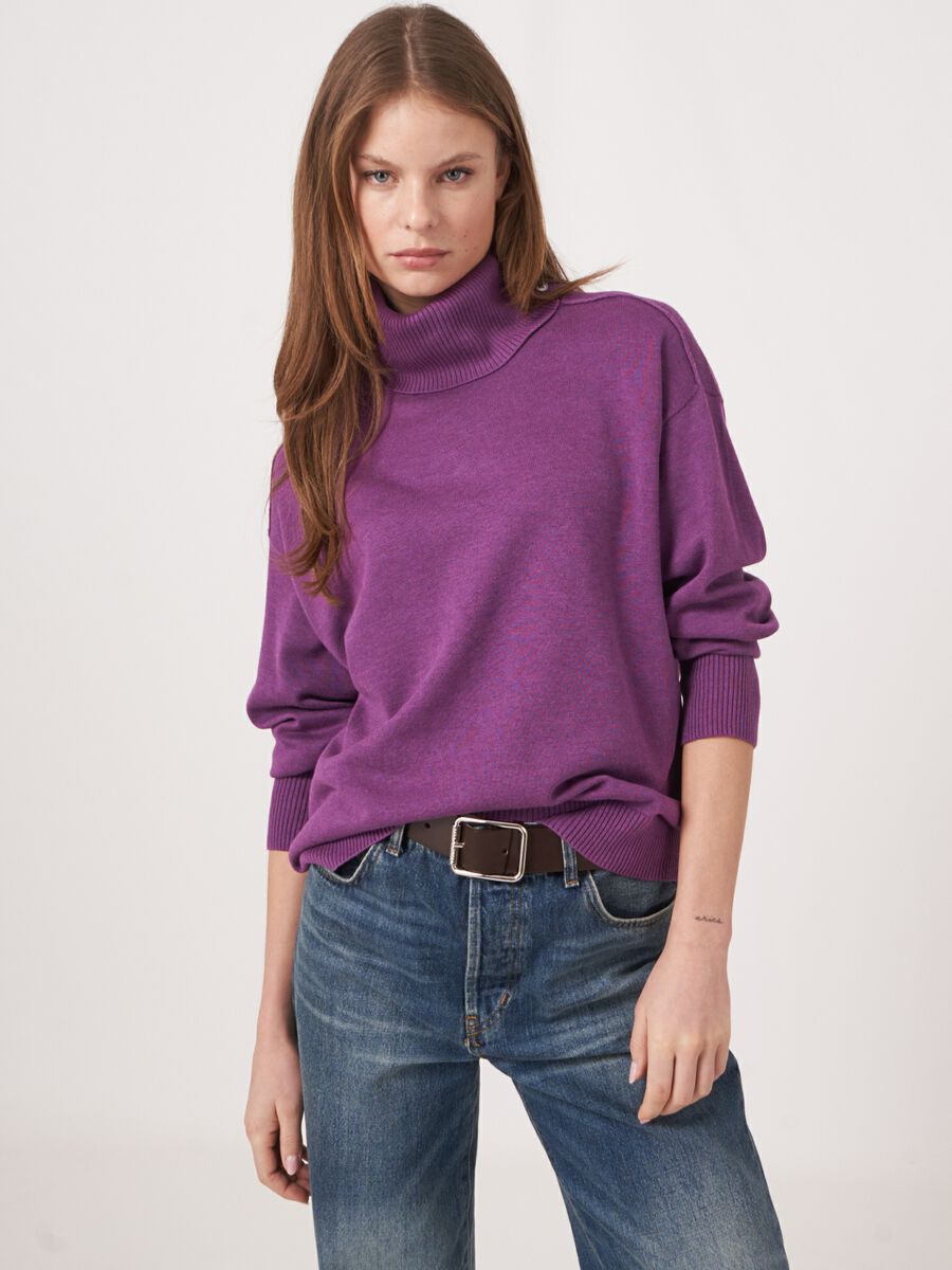 Cotton blend turtleneck sweater image number 0