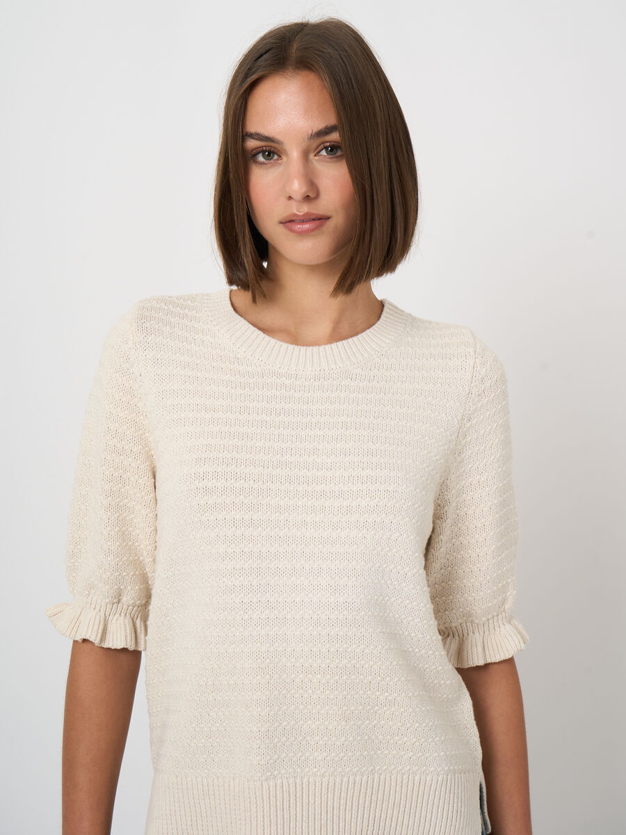 Kurzarm-Pullover aus Baumwoll-Texturstrick image number 1