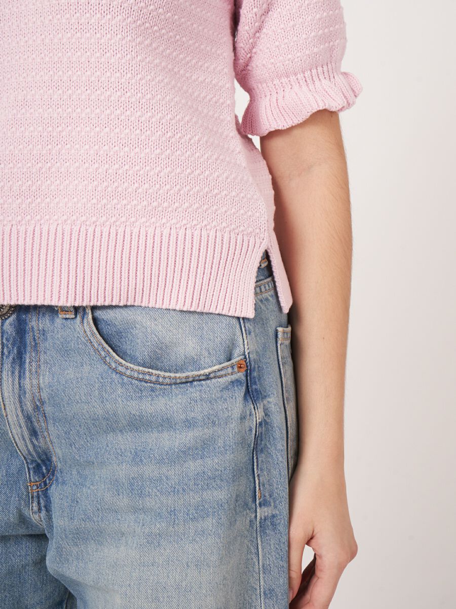 Kurzarm-Pullover aus Baumwoll-Texturstrick image number 3