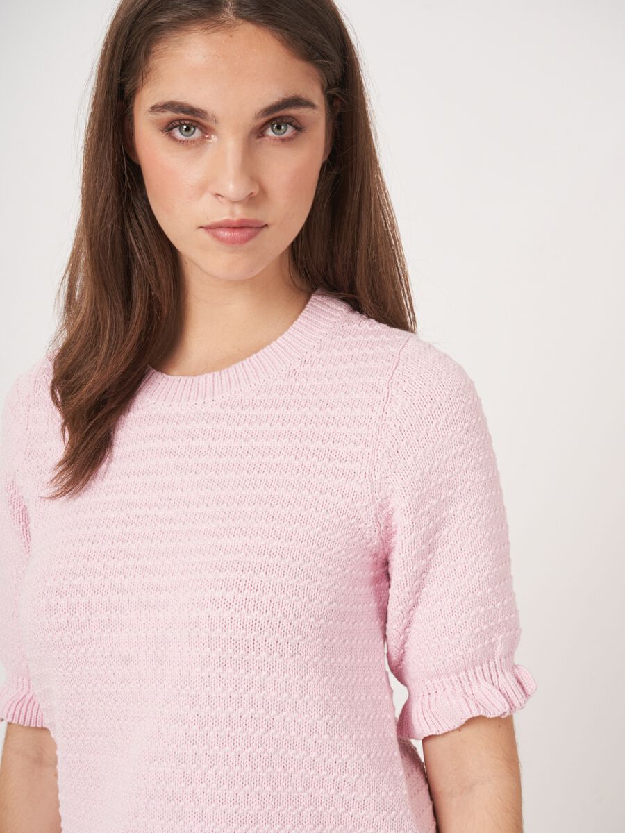 Kurzarm-Pullover aus Baumwoll-Texturstrick image number 5